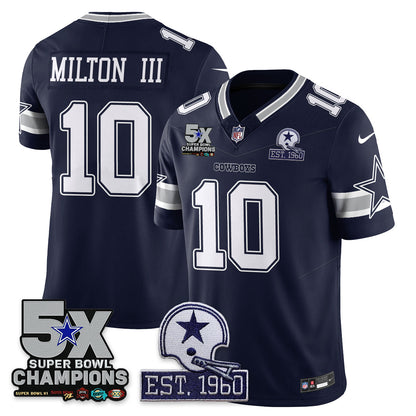 DAL 5-Time Champions Patch Vapor Limited Jersey - All Stitched