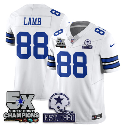 DAL 5-Time Champions Patch Vapor Limited Jersey - All Stitched