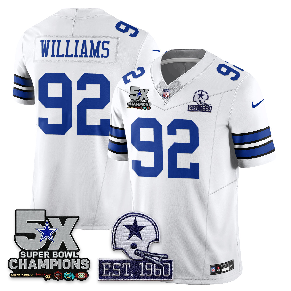 DAL 5-Time Champions Patch Vapor Limited Jersey - All Stitched