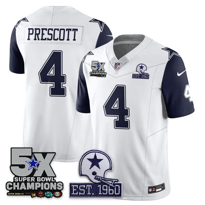 DAL 5-Time Champions Patch Vapor Limited Jersey - All Stitched