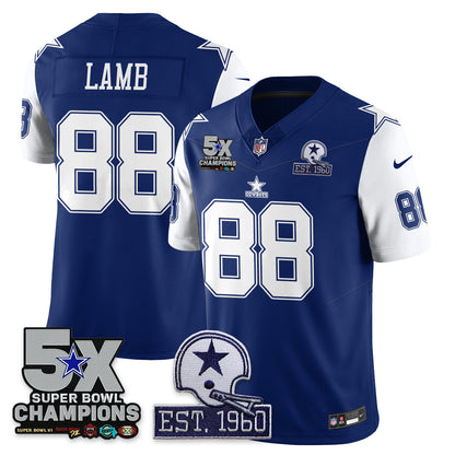 DAL 5-Time Champions Patch Vapor Limited Jersey - All Stitched