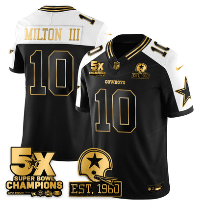 DAL 5-Time Champions Patch Vapor Limited Gold Jersey - All Stitched