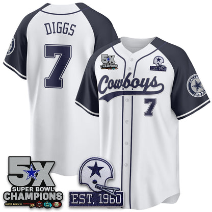 DAL 5-Time Champions Patch Limited Baseball Jersey - All Stitched