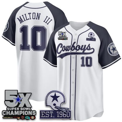 DAL 5-Time Champions Patch Limited Baseball Jersey - All Stitched
