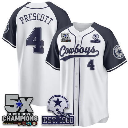 DAL 5-Time Champions Patch Limited Baseball Jersey - All Stitched