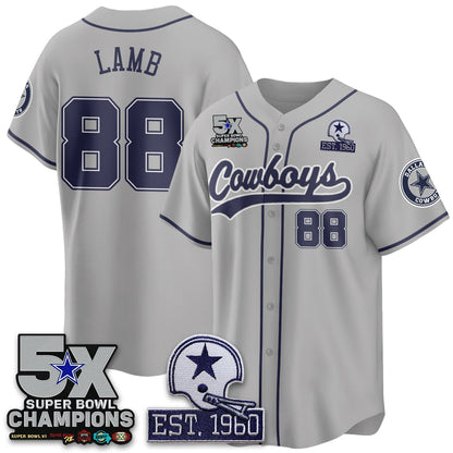 DAL 5-Time Champions Patch Limited Baseball Jersey - All Stitched