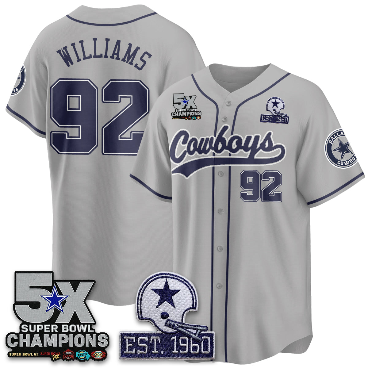 DAL 5-Time Champions Patch Limited Baseball Jersey - All Stitched