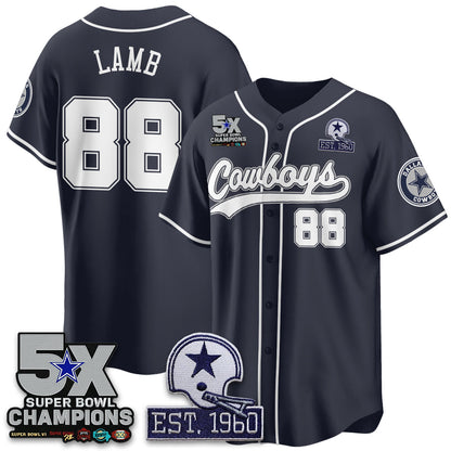 DAL 5-Time Champions Patch Limited Baseball Jersey - All Stitched