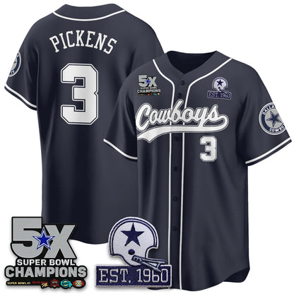 DAL 5-Time Champions Patch Limited Baseball Jersey - All Stitched