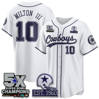 DAL 5-Time Champions Patch Limited Baseball Jersey - All Stitched