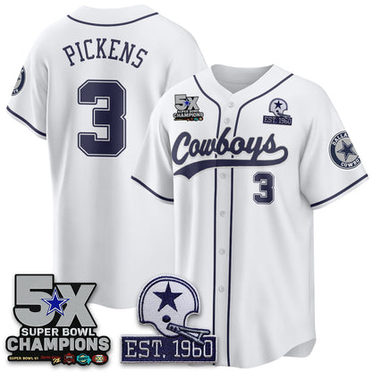 DAL 5-Time Champions Patch Limited Baseball Jersey - All Stitched