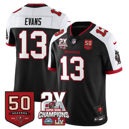 TB 2-Time Champions Patch Vapor Limited Jersey - All Stitched