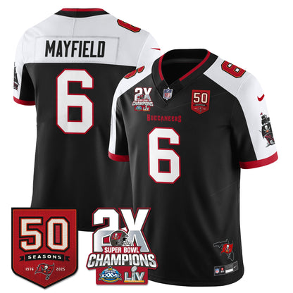 TB 2-Time Champions Patch Vapor Limited Jersey - All Stitched