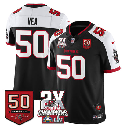 TB 2-Time Champions Patch Vapor Limited Jersey - All Stitched