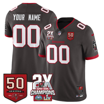 TB 2-Time Champions Patch Vapor Limited Jersey - All Stitched