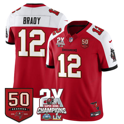 TB 2-Time Champions Patch Vapor Limited Jersey - All Stitched