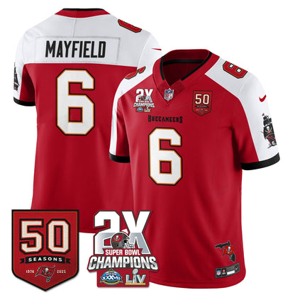 TB 2-Time Champions Patch Vapor Limited Jersey - All Stitched