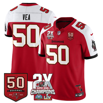 TB 2-Time Champions Patch Vapor Limited Jersey - All Stitched