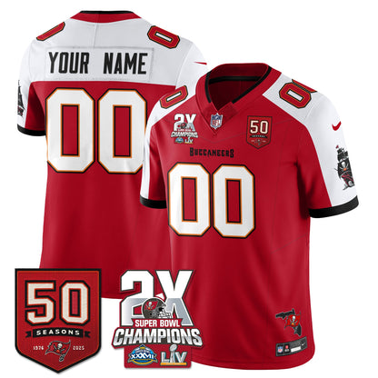 TB 2-Time Champions Patch Vapor Limited Jersey - All Stitched