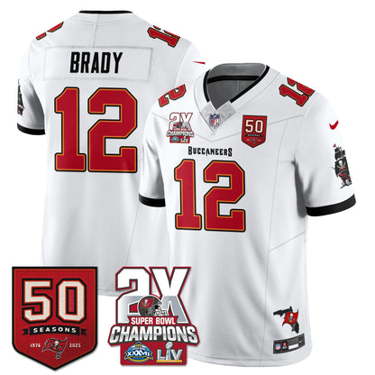 TB 2-Time Champions Patch Vapor Limited Jersey - All Stitched