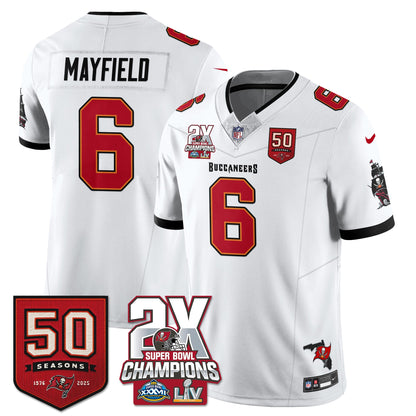 TB 2-Time Champions Patch Vapor Limited Jersey - All Stitched