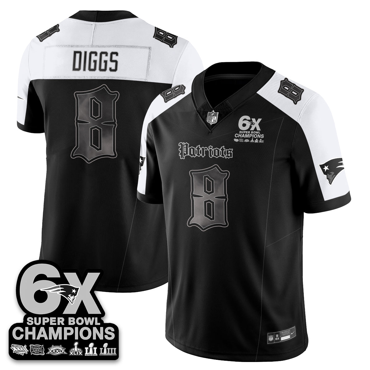 NE 'Dark Gothic' Vapor Limited Jersey - 6-Time Champions