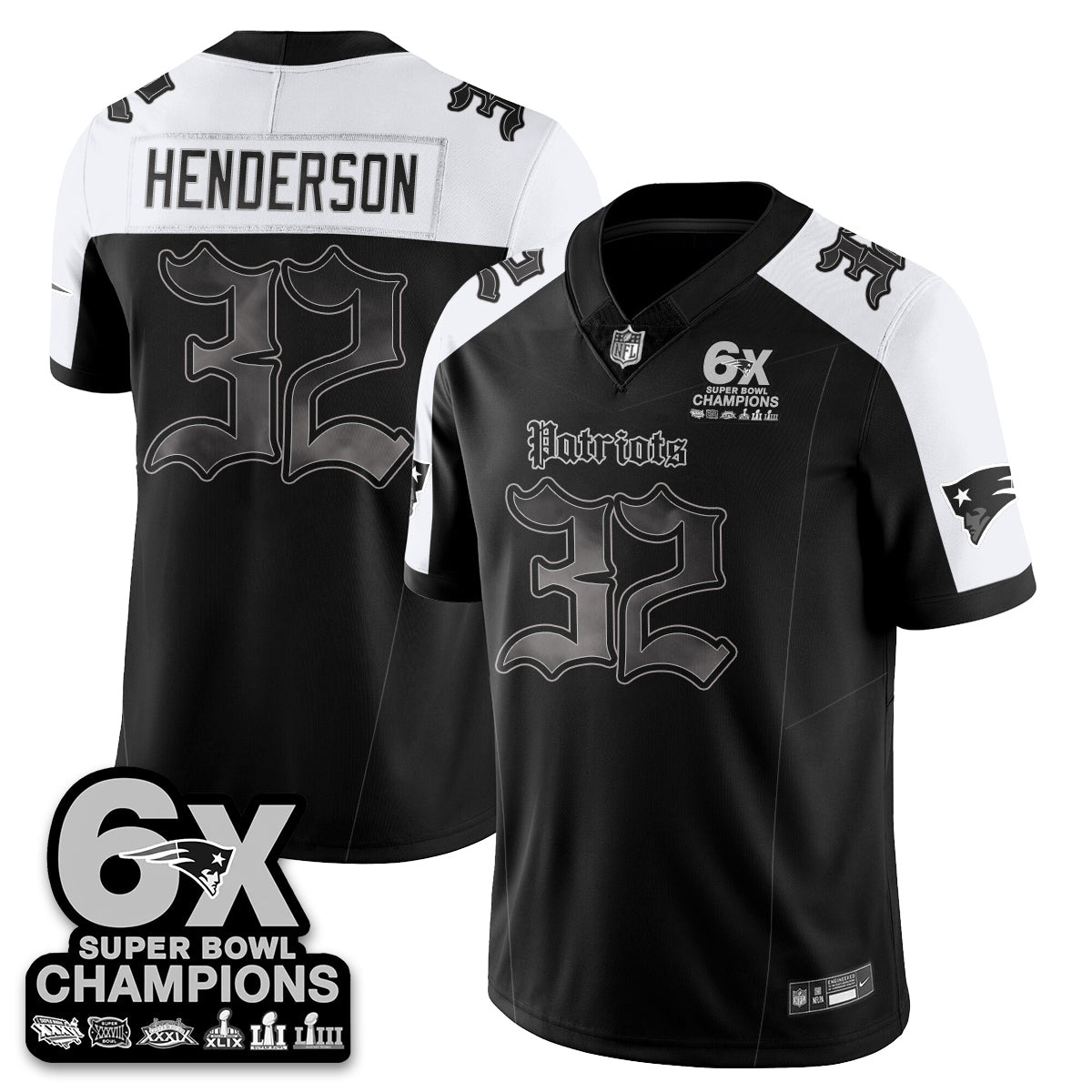 NE 'Dark Gothic' Vapor Limited Jersey - 6-Time Champions