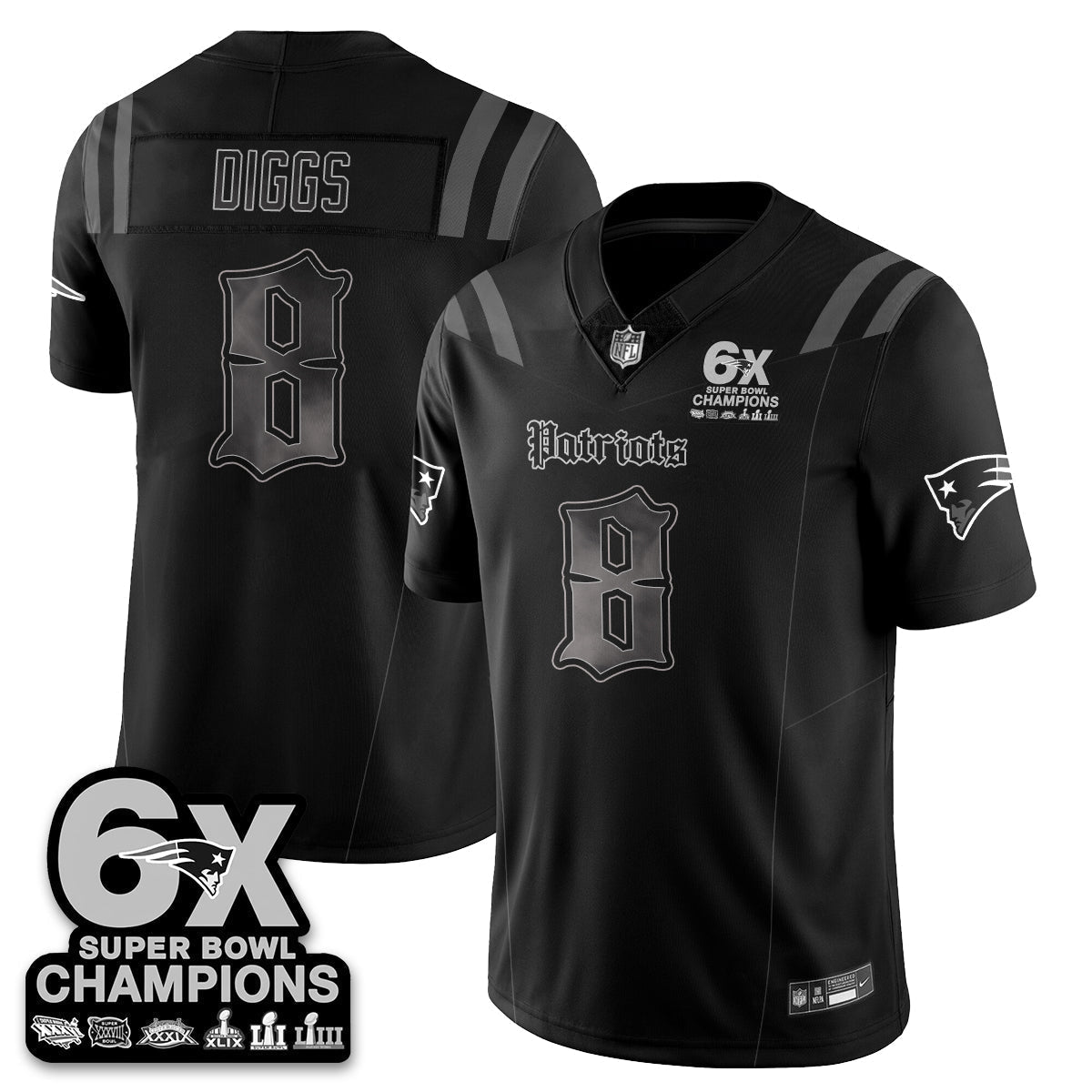 NE 'Dark Gothic' Vapor Limited Jersey - 6-Time Champions