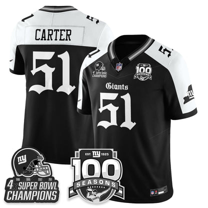 NYG 4-Time Champions Gothic Vapor Limited Jersey - 100th Seasons