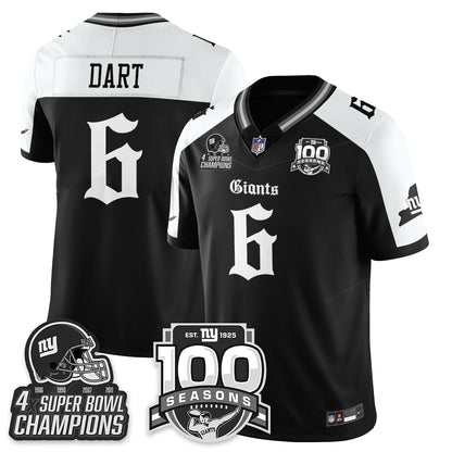 NYG 4-Time Champions Gothic Vapor Limited Jersey - 100th Seasons