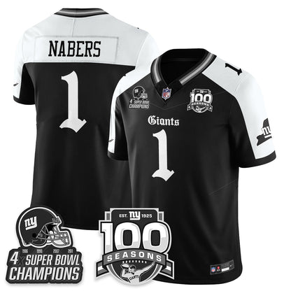 NYG 4-Time Champions Gothic Vapor Limited Jersey - 100th Seasons