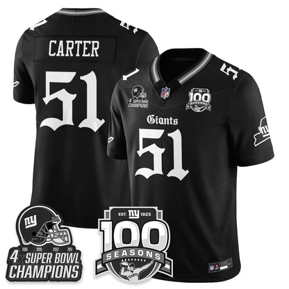 NYG 4-Time Champions Gothic Vapor Limited Jersey - 100th Seasons