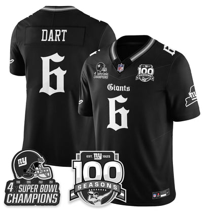 NYG 4-Time Champions Gothic Vapor Limited Jersey - 100th Seasons