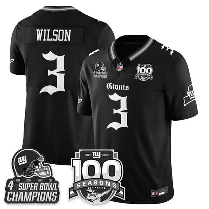 NYG 4-Time Champions Gothic Vapor Limited Jersey - 100th Seasons