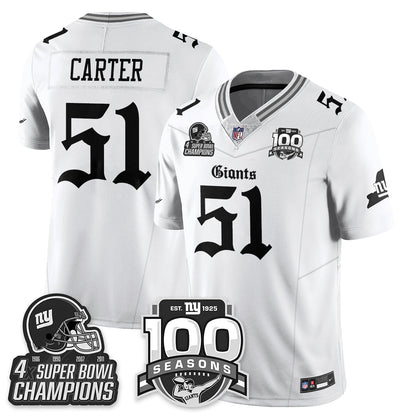 NYG 4-Time Champions Gothic Vapor Limited Jersey - 100th Seasons