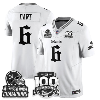 NYG 4-Time Champions Gothic Vapor Limited Jersey - 100th Seasons