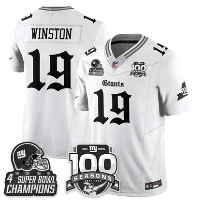 NYG 4-Time Champions Gothic Vapor Limited Jersey - 100th Seasons