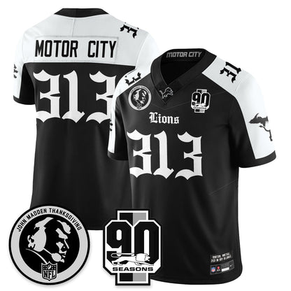 DET 'Gothic 90th Season' Vapor Limited Jersey - John Madden Patch