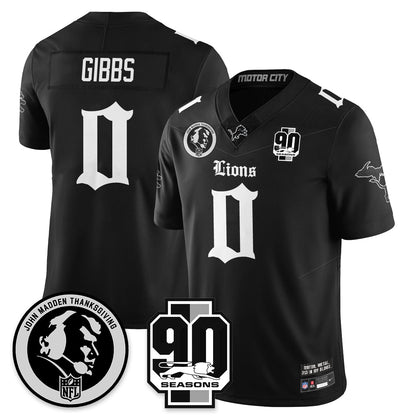 DET 'Gothic 90th Season' Vapor Limited Jersey - John Madden Patch