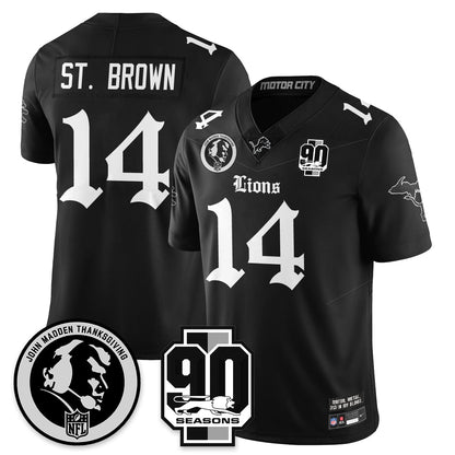 DET 'Gothic 90th Season' Vapor Limited Jersey - John Madden Patch