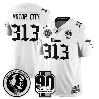 DET 'Gothic 90th Season' Vapor Limited Jersey - John Madden Patch