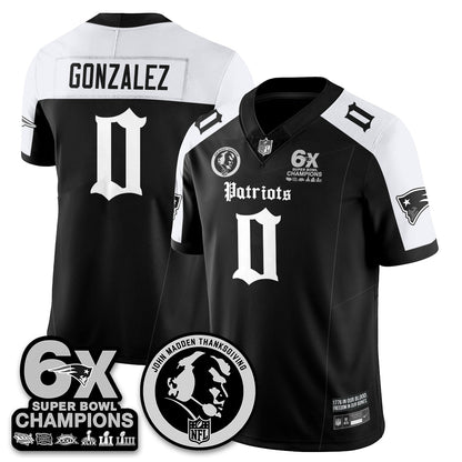 NE Gothic 6x Champions Patch Vapor Limited Jersey - John Madden Patch