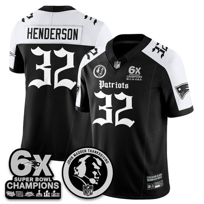 NE Gothic 6x Champions Patch Vapor Limited Jersey - John Madden Patch