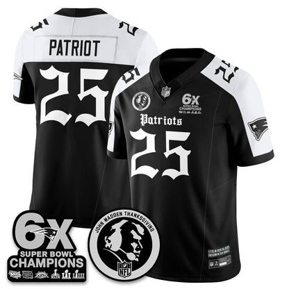 NE Gothic 6x Champions Patch Vapor Limited Jersey - John Madden Patch