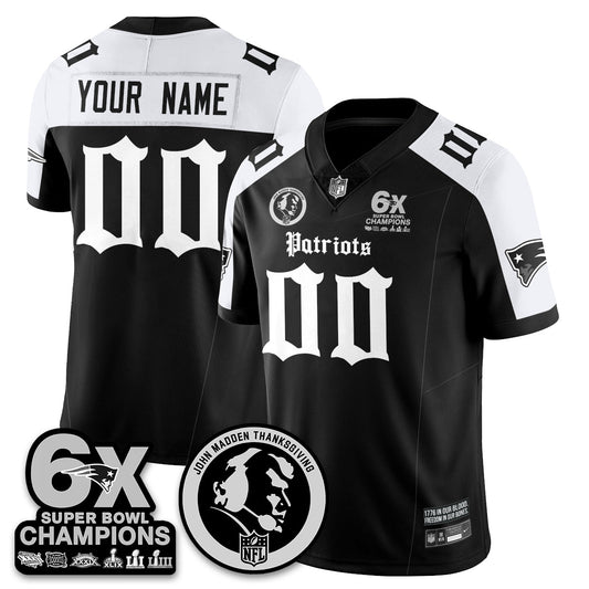 NE Gothic 6x Champions Patch Vapor Limited Custom Jersey - John Madden Patch