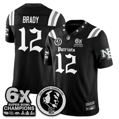 NE Gothic 6x Champions Patch Vapor Limited Jersey - John Madden Patch