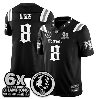 NE Gothic 6x Champions Patch Vapor Limited Jersey - John Madden Patch