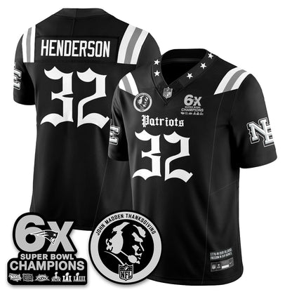 NE Gothic 6x Champions Patch Vapor Limited Jersey - John Madden Patch