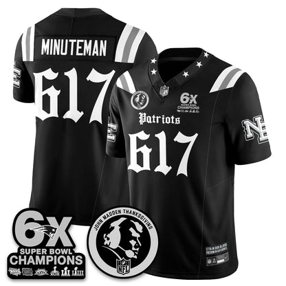 NE Gothic 6x Champions Patch Vapor Limited Jersey - John Madden Patch