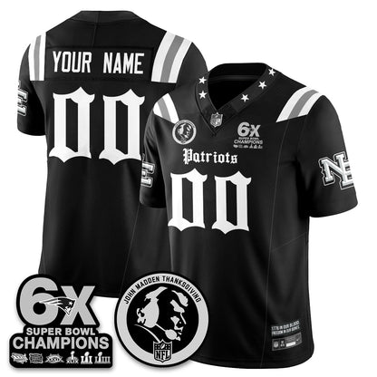 NE Gothic 6x Champions Patch Vapor Limited Jersey - John Madden Patch